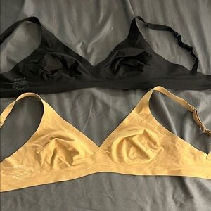 SKIMS Seamless Black and Tan Bralette Set